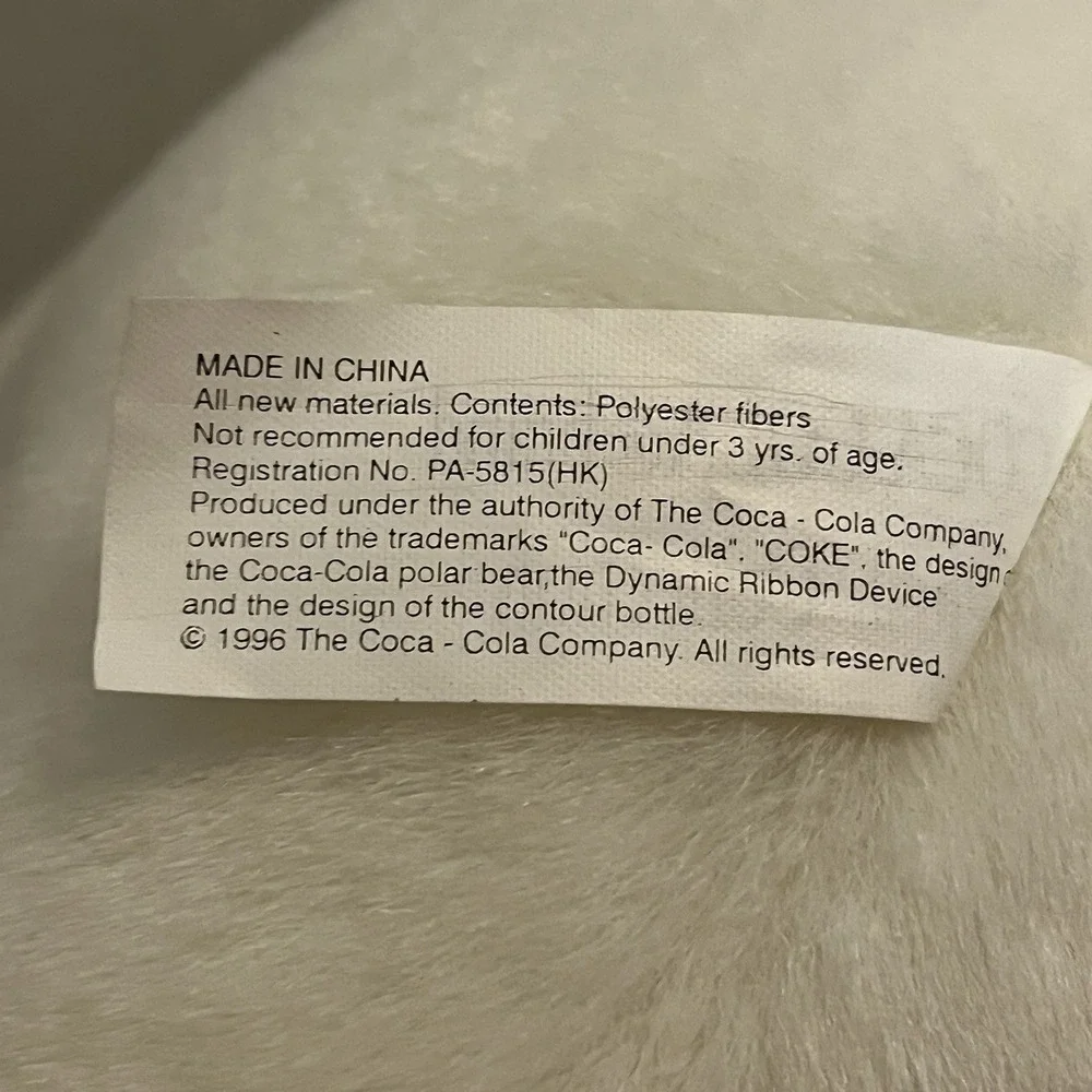 Coca Cola‎ Plush Collection White Plush 10